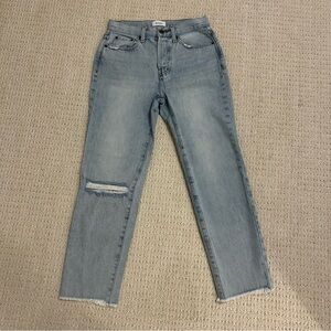 Pistola Lexi Mid-Rise Straight Buttonfly Distressed Jeans size 26 100% cotton